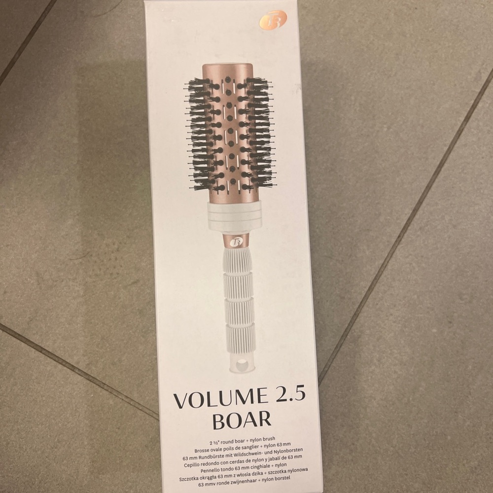 Volume 2.5 Boar Round Hair Brush — Rose Gold and White